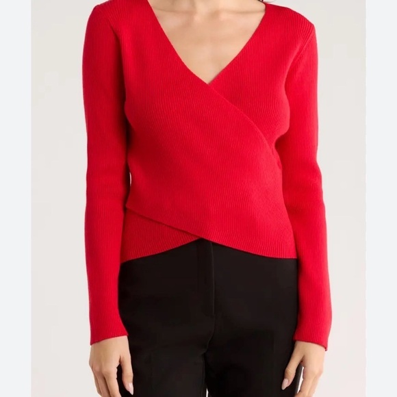 Patrizia Luca Sweaters - Patrizia Luca Bold Crossover Cable knit red sweater size Small